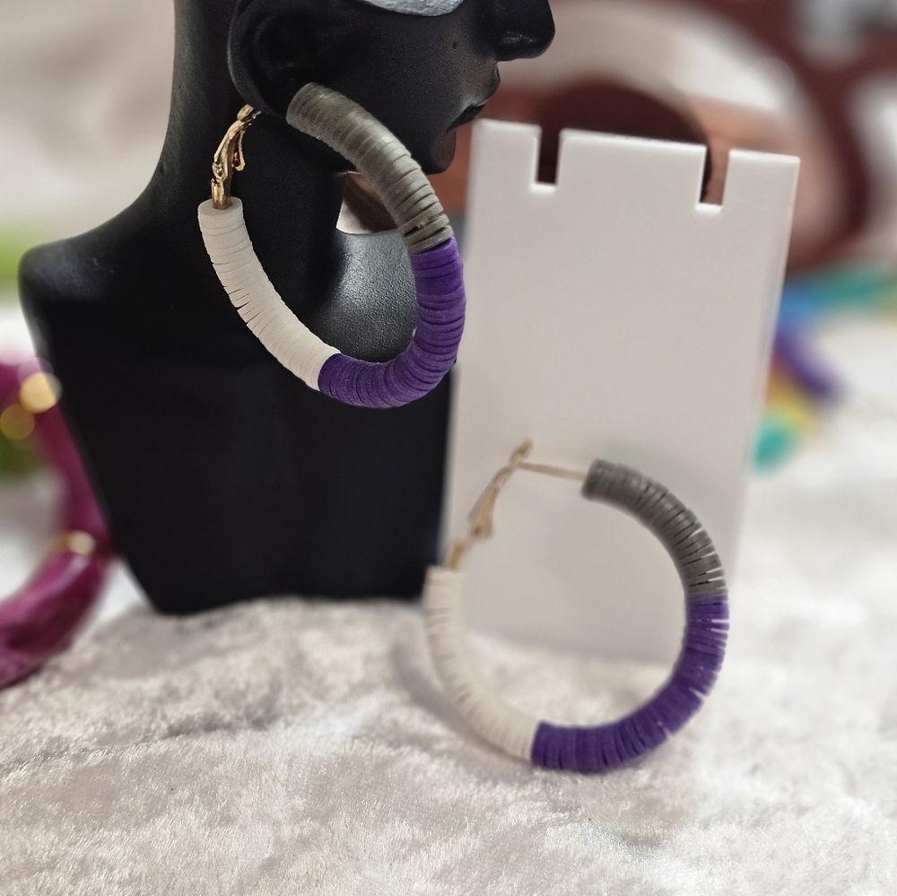 Heide bead loop earing - Picture 2 of 2